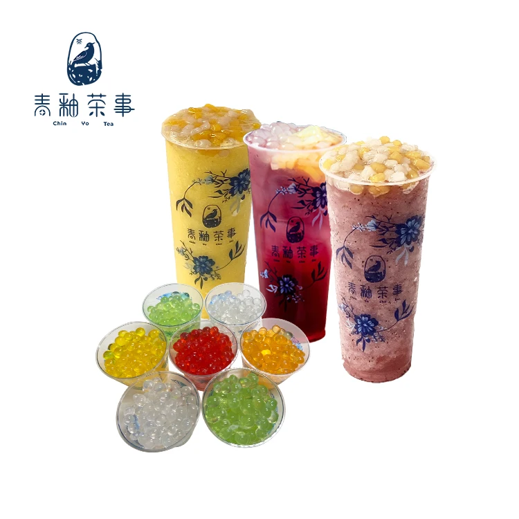 Best Quality Bubble Tea Ingredients Fruit Popping Boba with Passion Fruit Flavor