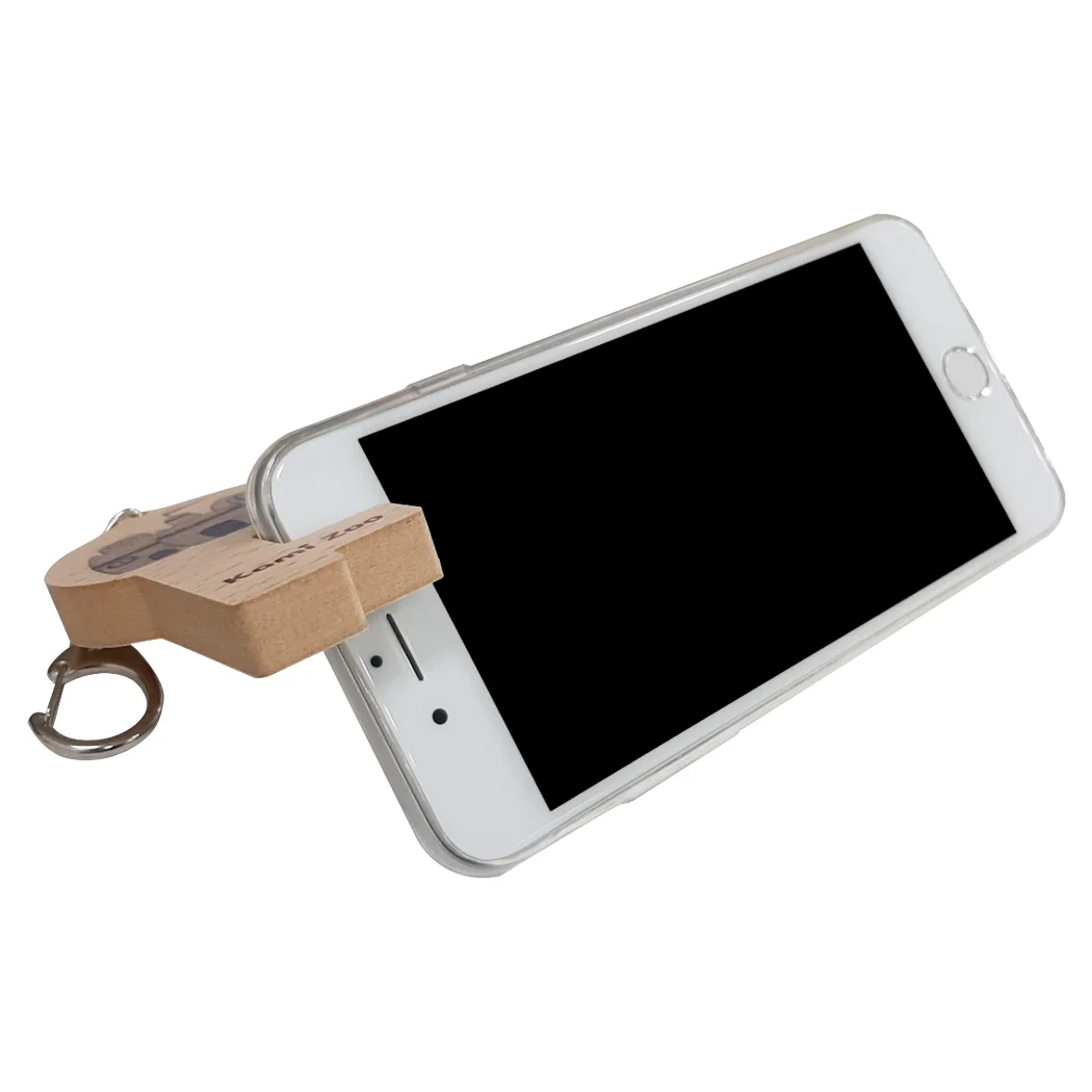 Portable Wood Key Ring Phone Stand Holder Animals Key Chains for Decoration