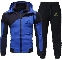Новинка 2021 мужская спортивная одежда с капюшоном костюм на двойной молнии модная повседневная куртка для бега + спортивные брюки из двух предметов