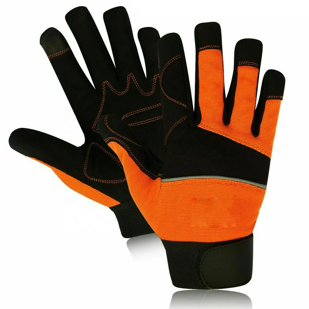 Synthetic Leather Mechanical Gloves Anti Shock Heavy Duty Work Gloves Mechanic Construction Gloves Safety For Maintenance