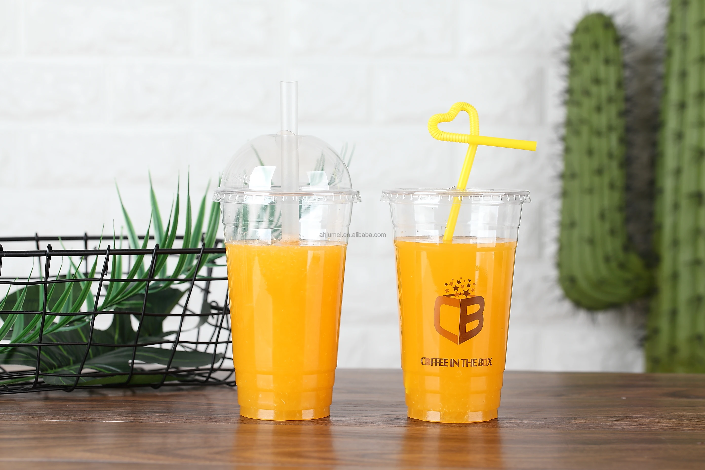 Take Away Disposable Plastic Beer Cups PLA Cup Cold Drinking Milk Tea Customize Wall Logo 12 16 24oz