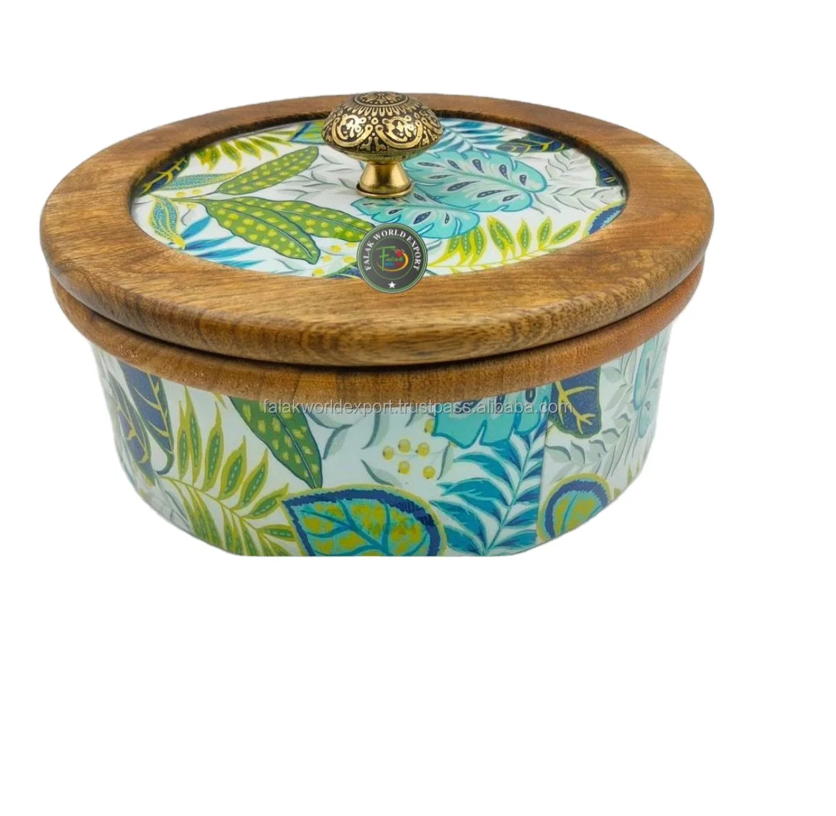 Modern Design Natural Wood Serving Bowl Set with Lid Best Quality for Draft Fruit Serving Exports by Falak World