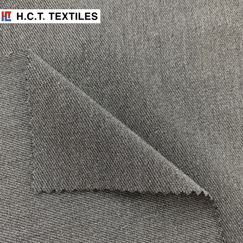 Бамбук Рециркулированные поли натуральный Антибактериальный скраб ткань 205g 4 way Stretch саржа кавалерии