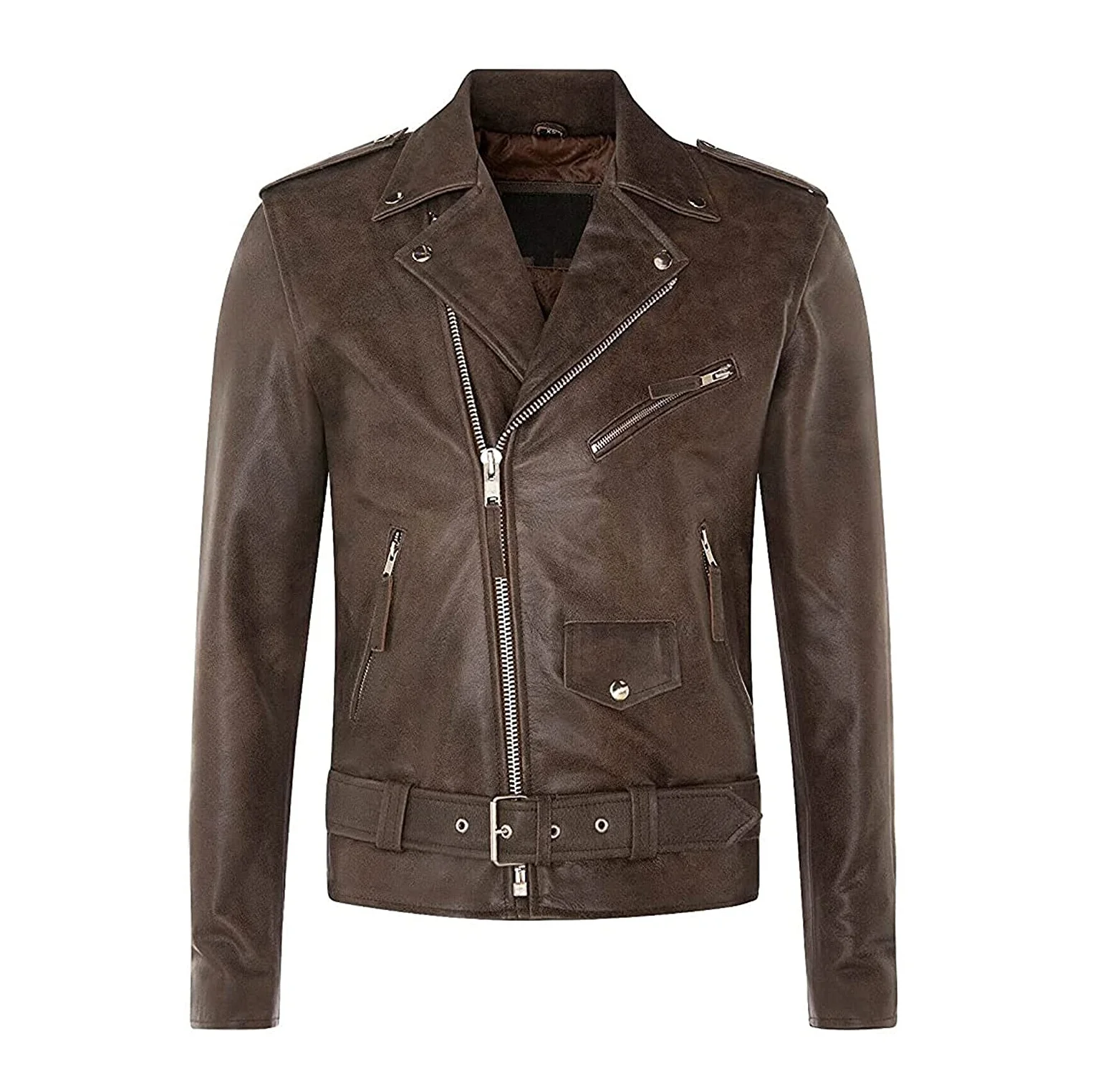 Womens Genuine Leather Jacket 100% Sheep Skin leather with Shiny Zipper Stylish biker jacket