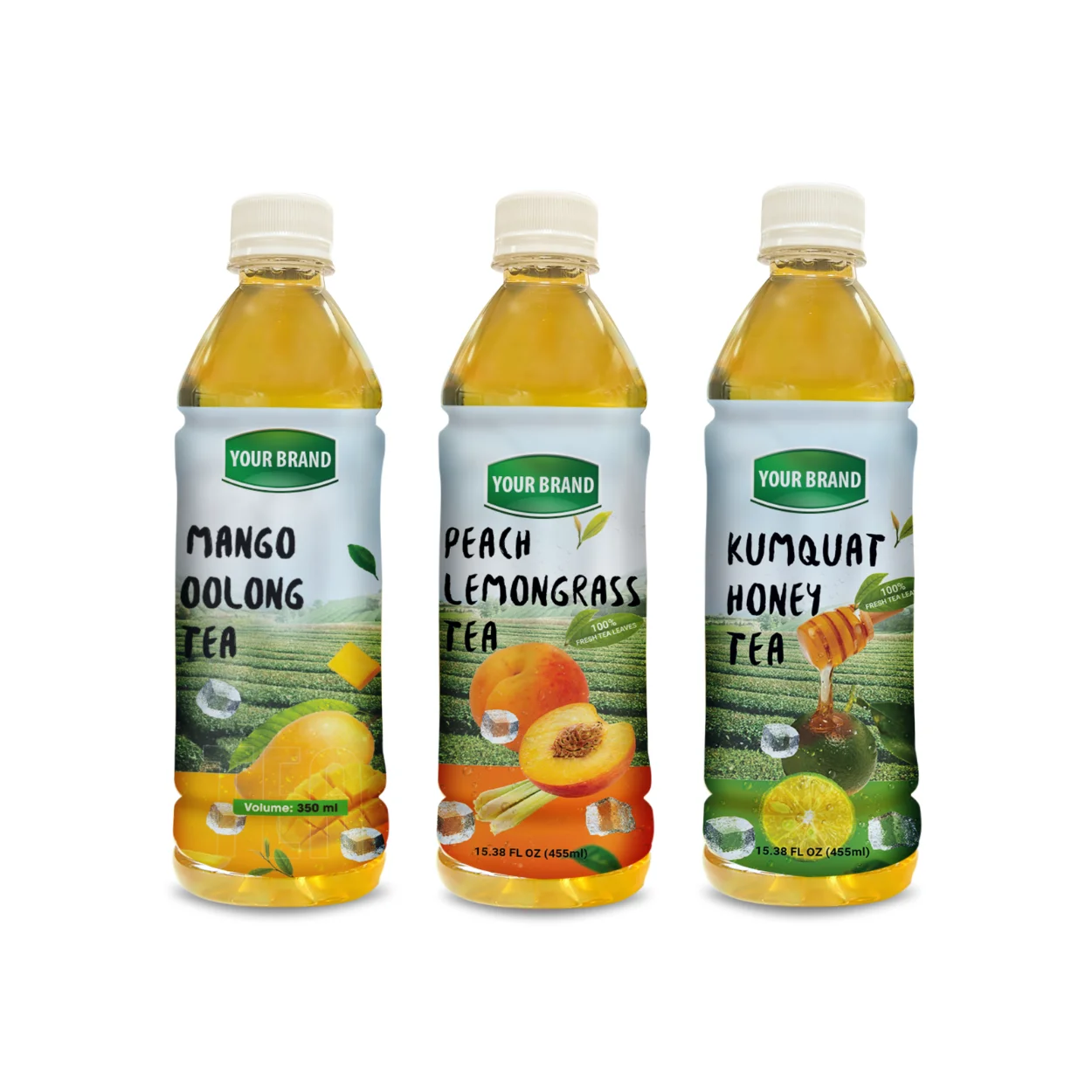 Wholesale Price Custom Label Tea Drink Refreshing Blended Tea 330ml Plastic Bottle Soft Drinks Wholesale Cantaloupe Tea