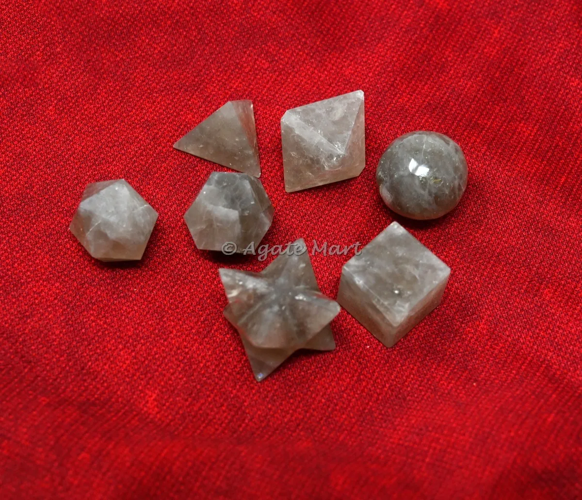 Best Quality Natural Dalmation Jasper Sacred 5 pcs Geometry Set | 5 & 7 Pieces Crystals Healing Sacred Geometry Set For sale
