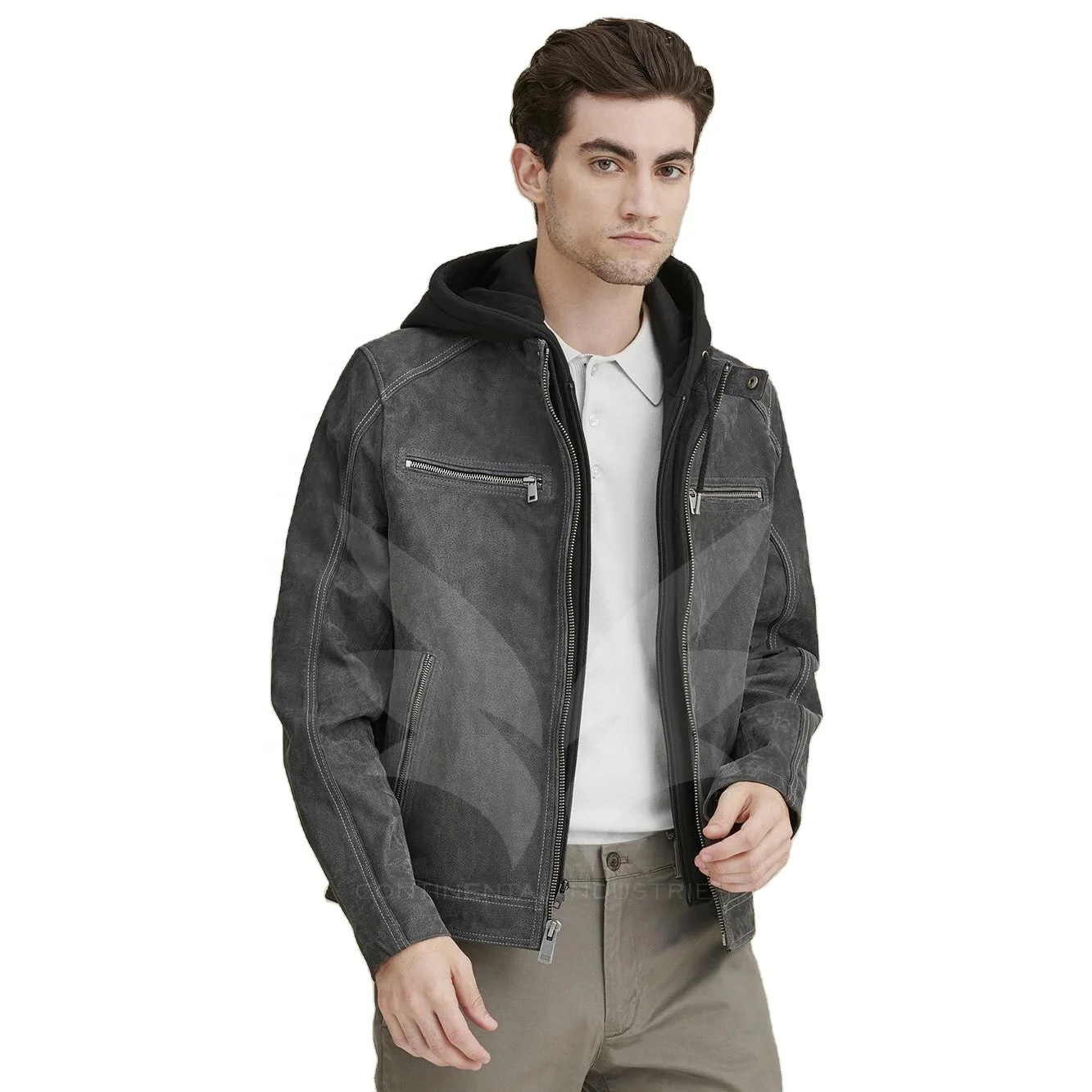 Кожаная куртка с капюшоном Jake, зимнее мужское пальто, Байкерская замшевая кожаная 100% оригинальная кожаная ветрозащитная куртка для мужчин с логотипом на заказ