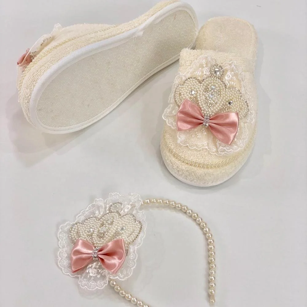 Wholesale Custom Women Slippers High Quality Modern Luxury Lace Woman Slipper Mother Set Pregnant Slipper For Woman