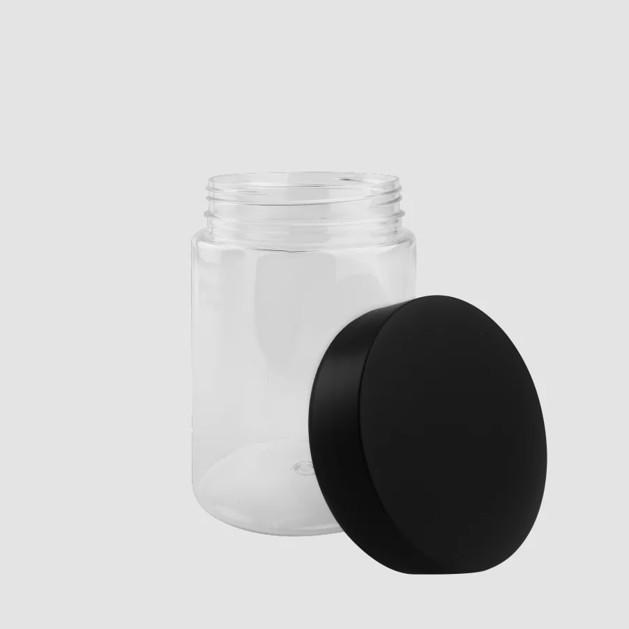 550ml empty plastic packaging  good quality custom lids transparent CBD jar vietnam manufacturer M0343