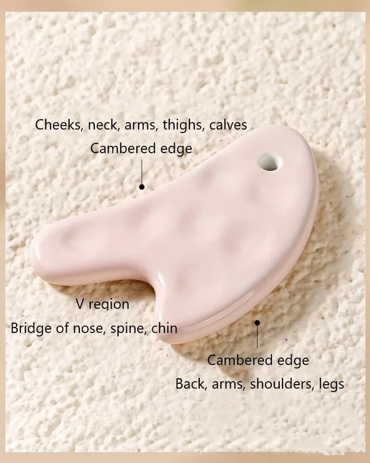 Ceramic Gua Sha Board Facial Eye Massager Facial Leg Cervical Vertebra Pressing Massage Stone For Guasha Massage Faciales Tool