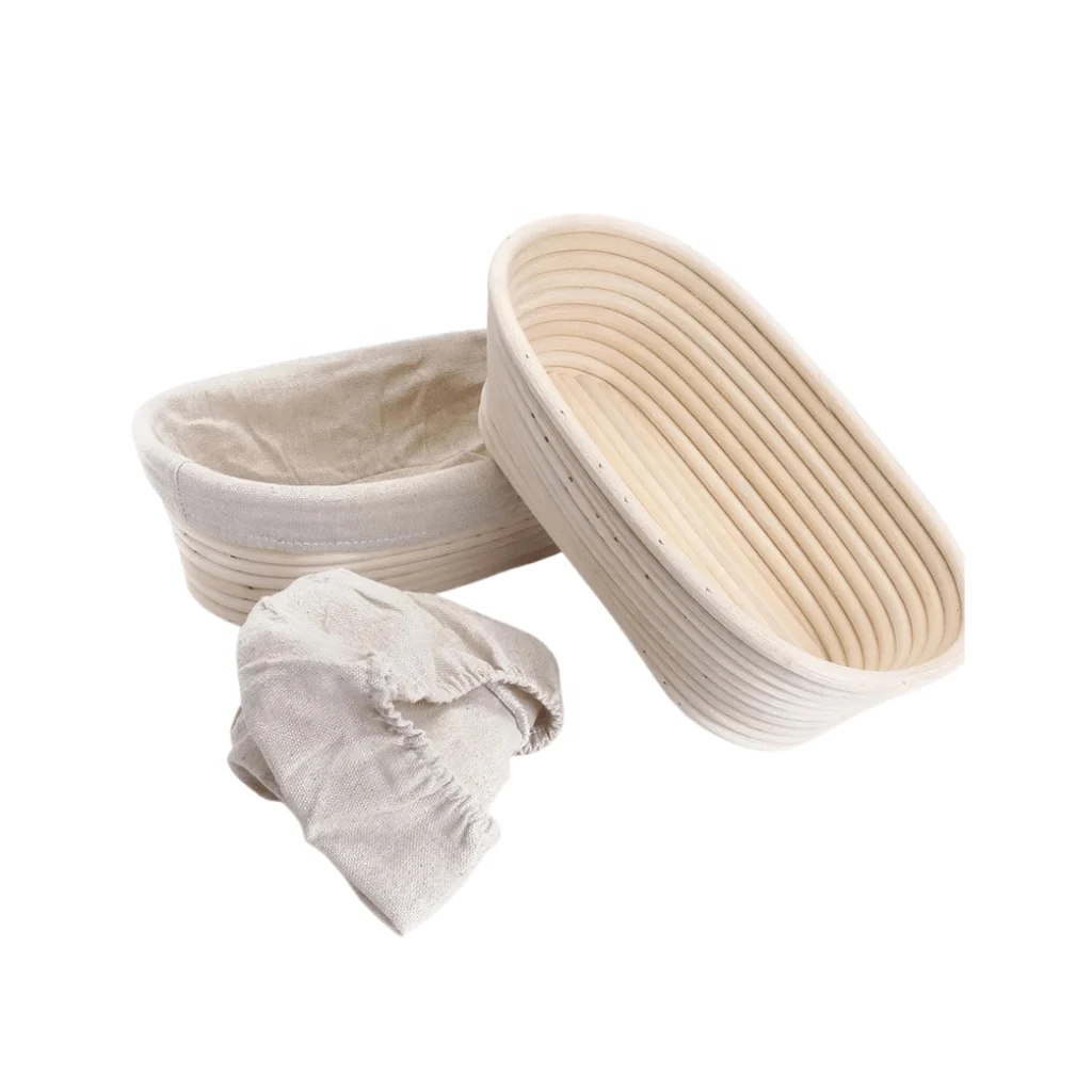 Wholesale bannetons Customized Unbleached baguette Rattan 10 inch 25x15x8cm bannetons