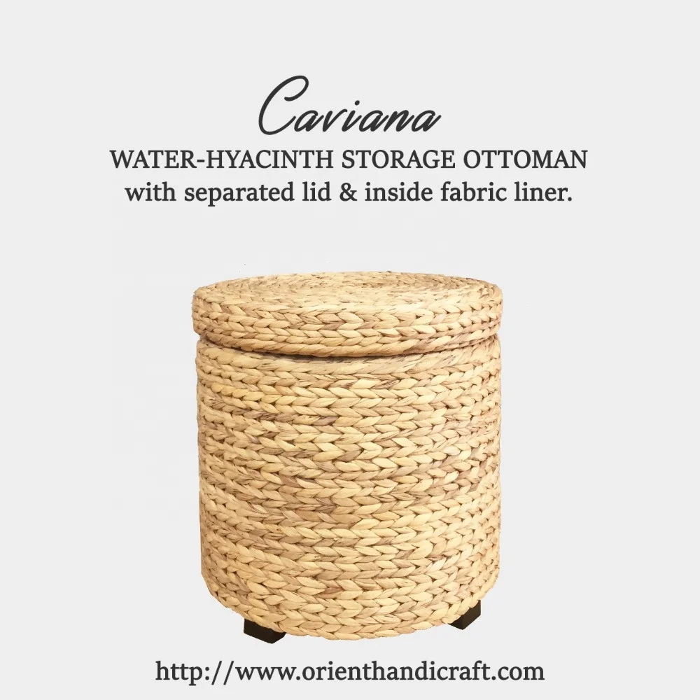 Оттоманка для хранения кавины с отдельной крышкой и внутренней тканевой подкладкой