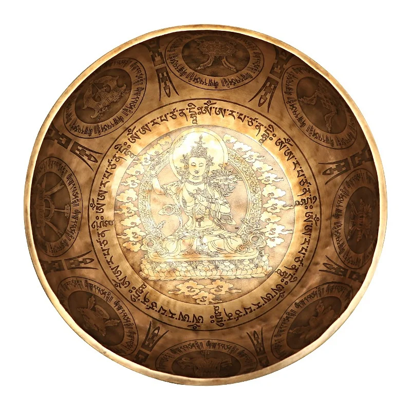 Antique Black Himalayan Brass Singing Bowl Set Peaceful Meditation Brass Singing Bowl Prayer Instrument For Meditation And Yoga