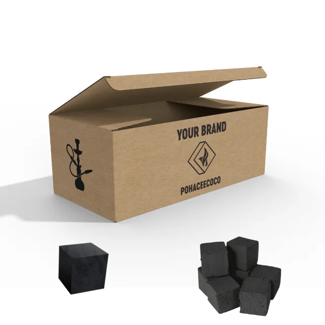 Indonesia Factory Shisha Charcoal Briquette Made 100% Natural Coconut Shell Hookah Smoking Premium Grade OEM Private Label