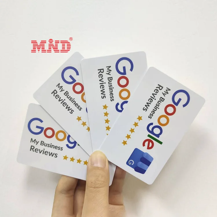 Индивидуальная печать QR-кода 13,56 Mhz NFC Business Google Card NFC Google Review Card