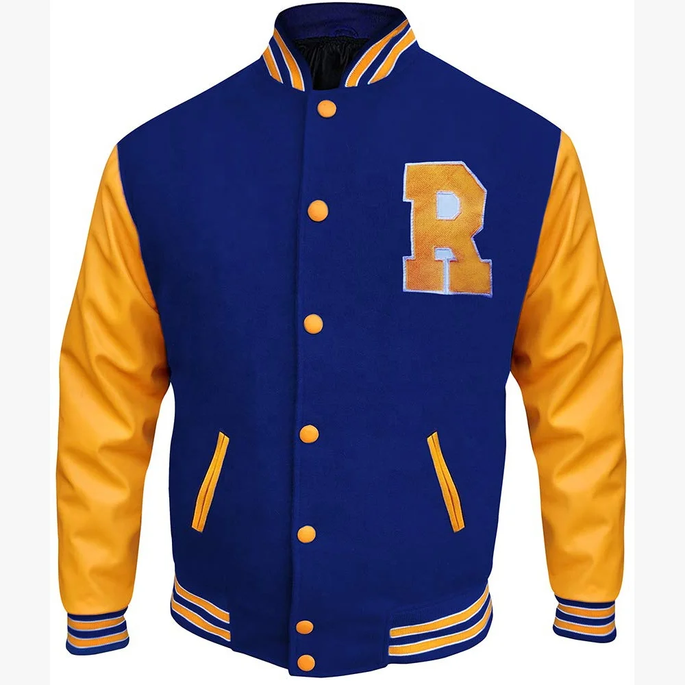 Custom Chenille Patches Logo Letterman Varsity Men Baseball Jackets With Leather Sleeves