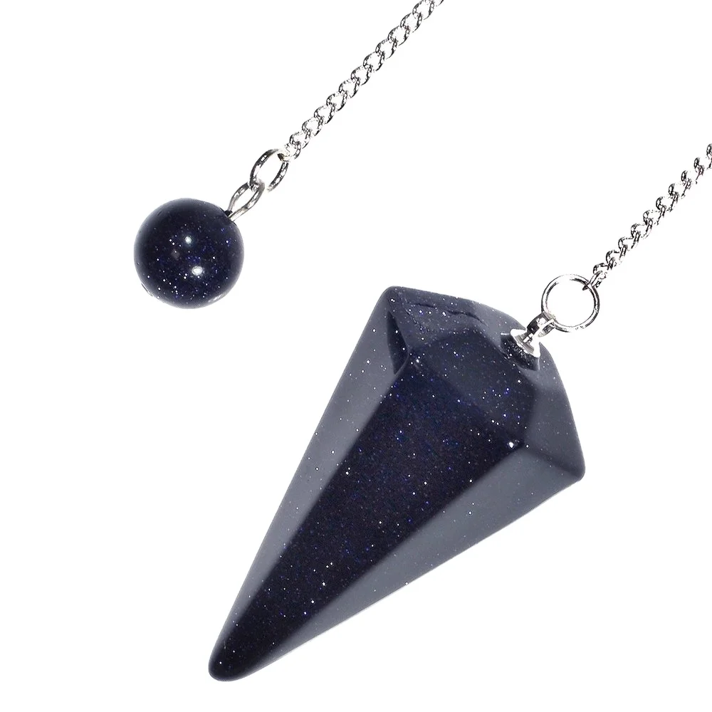 Vibrant Energy Dowsing Blue Goldstone Pendulum Crystal Pendulum Stones Available at Wholesale Prices