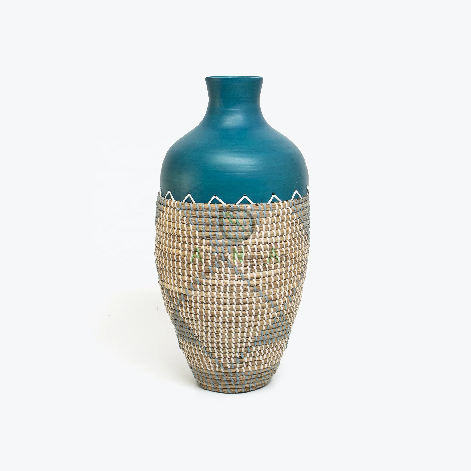 Modern design seagrass and bamboo flower vase/decorative vase for living room/table top decor