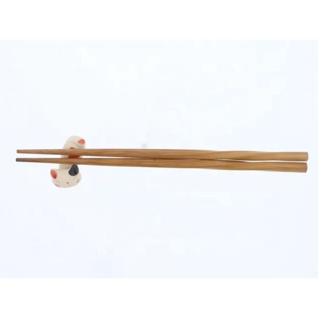 Japanese Handmade Lucky Cat Ceramic Cutlery Holder Rack for Flat Tableware Handmade Cat Chopstick Rest