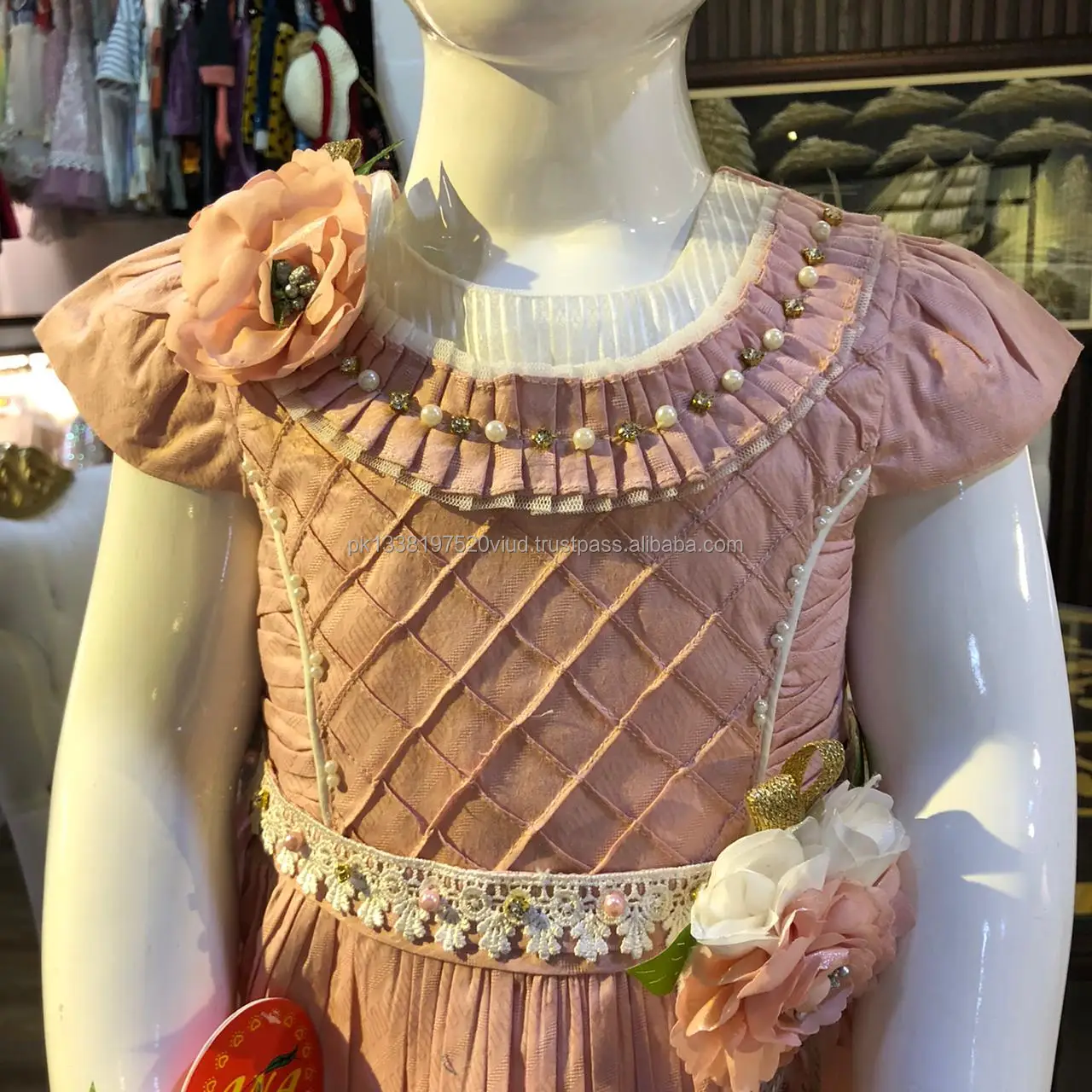 new laces dress with hairband color cotton white lace fancy frock with hairband