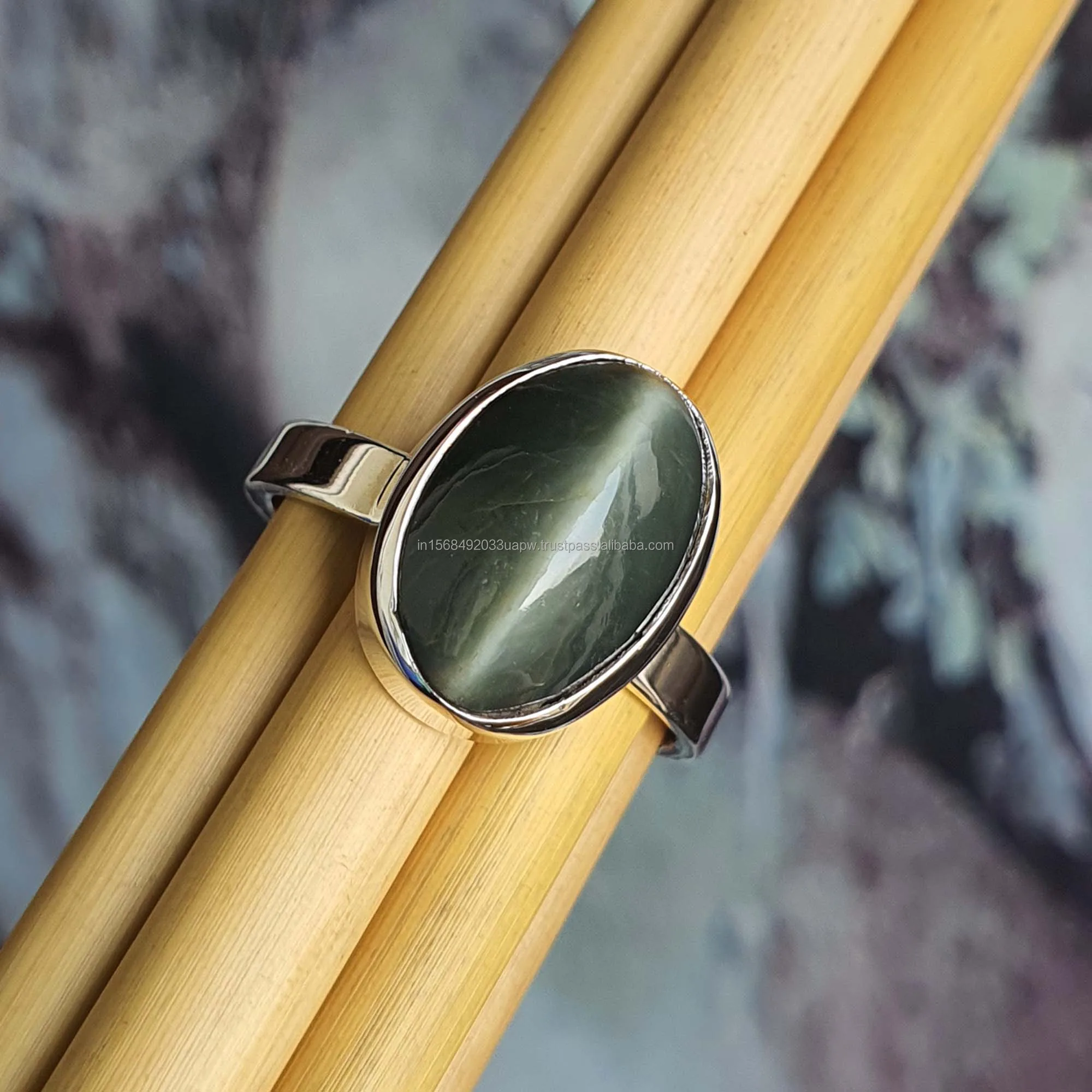 Natural Chrysoberyl Cats Eye Ring 925 Sterling Silver Simple Elegant Design Healing Crystal by Lehsunia Stone Fine Jewelry Gifts