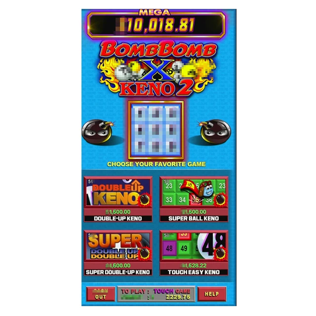 Vertical KENO 2 with numbers  for coin operate arcade machine video game  fire link wms550 pog game board game machine