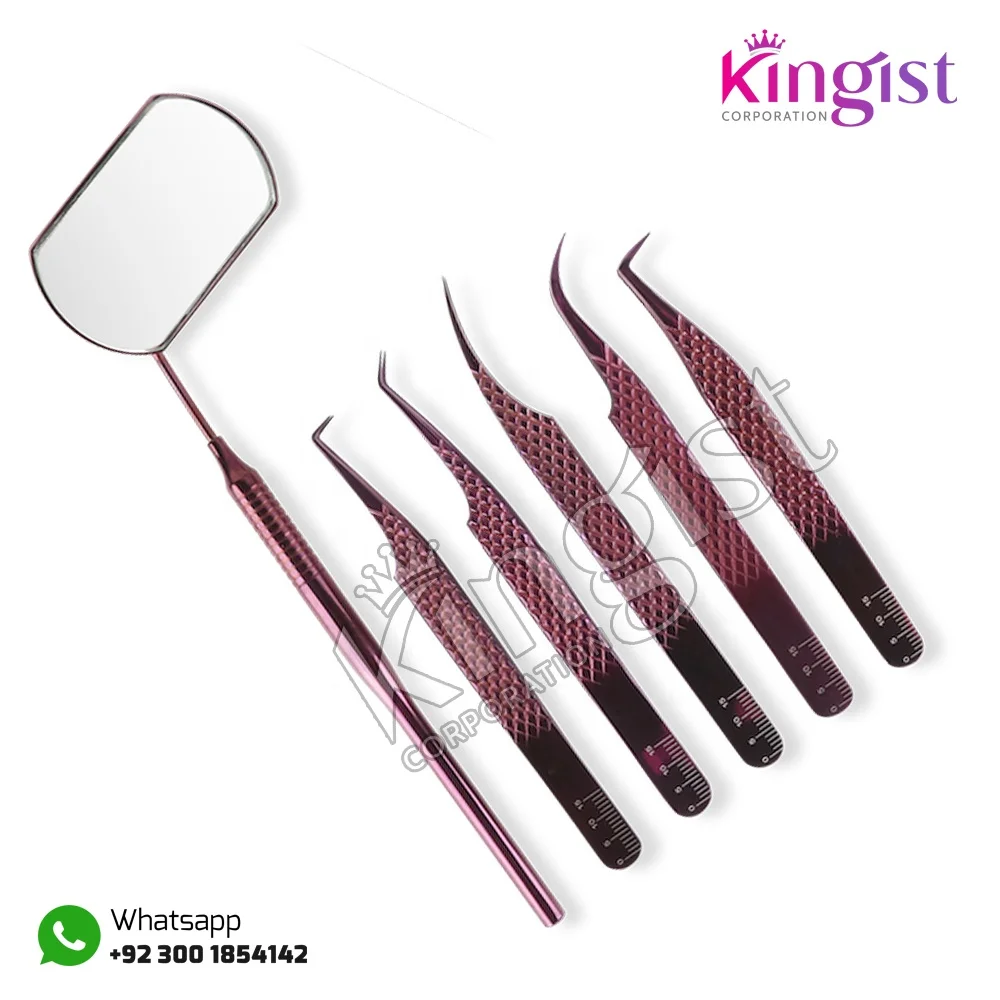 Bulk Private Label Lash Extensions Tweezers Custom Logo Accessories Tool Eyelash Tweezers Rose Gold Diamond Grip Tweezers