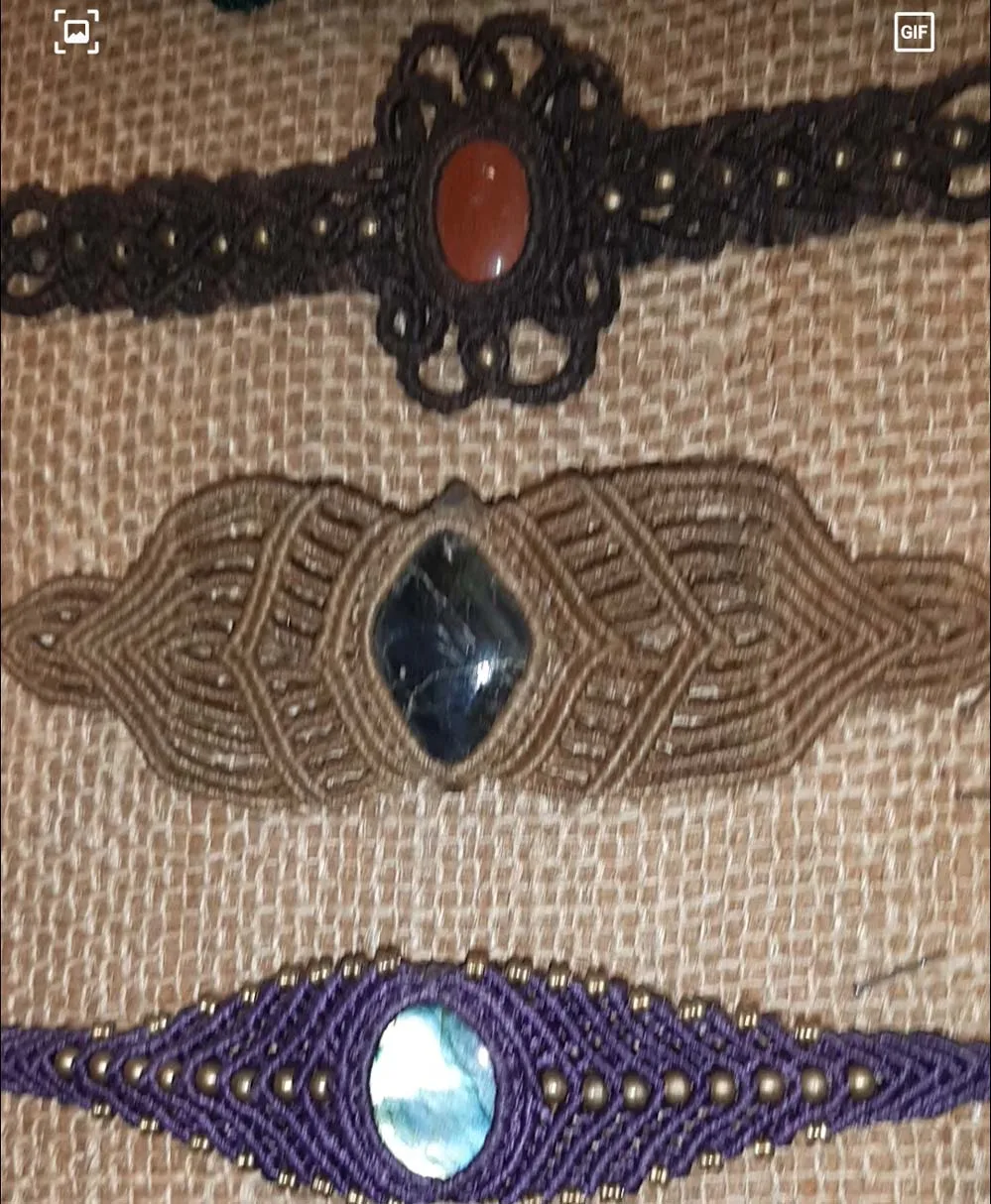 Elegant Vintage Jewelry Bohemian Rope Brown Thread Macrame Bracelet Black Onyx Oval Shape Macrame Bracelet For Friendship Day