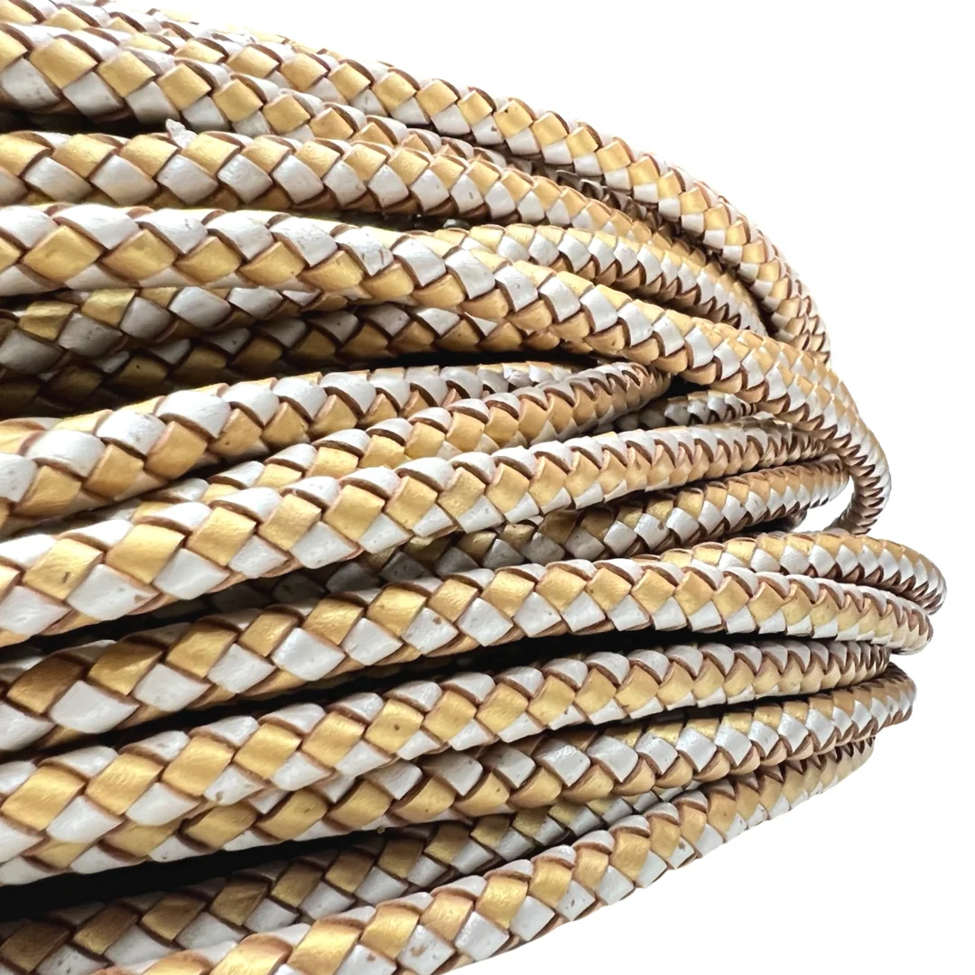 metallic bolo braided leather cord