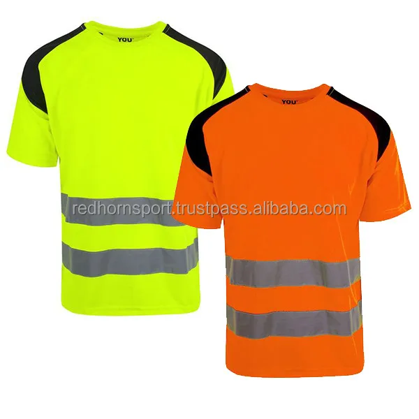 Long Sleeve Hi Vis Reflective Road Safety T Shirt Men Yellow Polo Cheap Orange Strap Logo Glory Color Tape Feature Navy Material