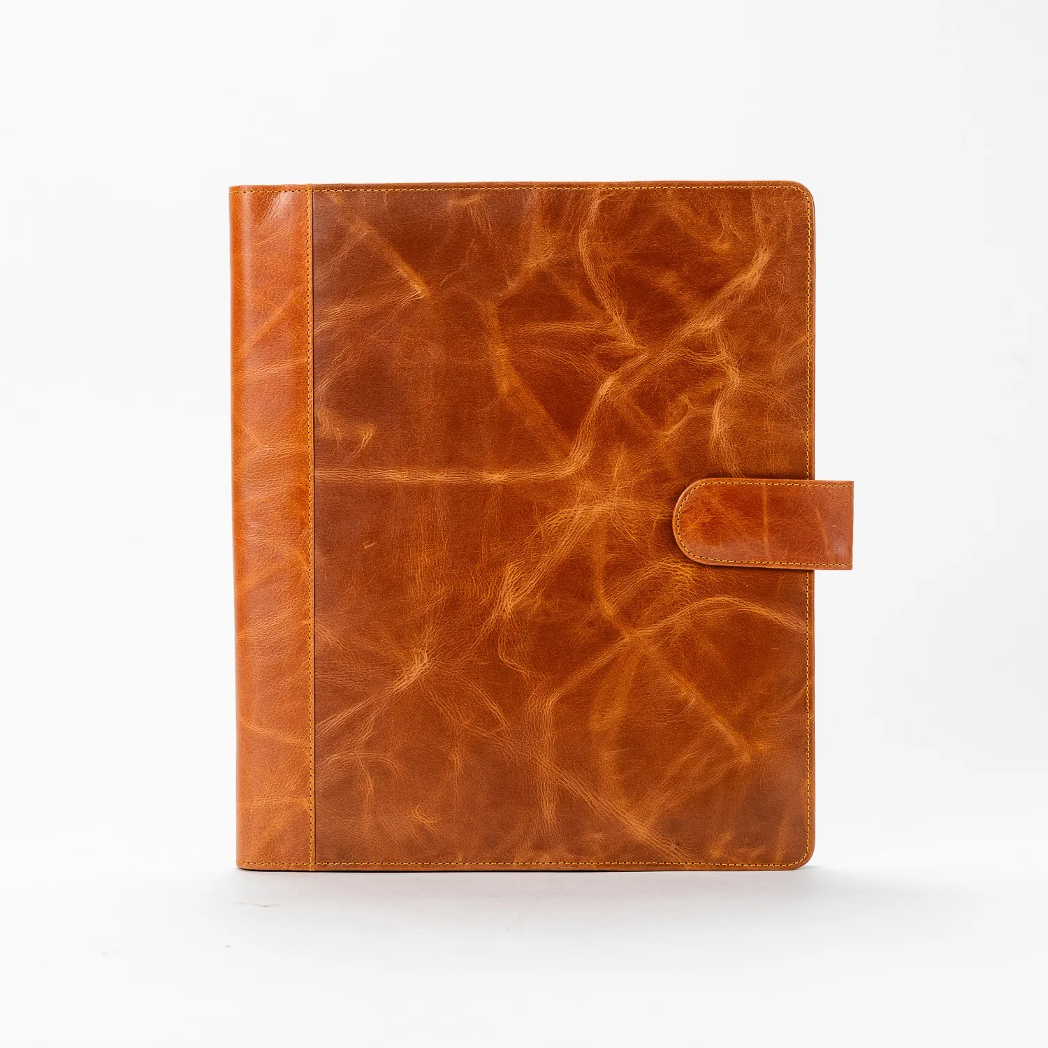 Unisex Genuine Cowhide Leather Book Cover Open Closure and Patchwork Design Stylish and Durable Book Covers