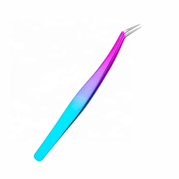 Stainless Steel Custom Tweezers Set Lash Las Eyelash Extension Tweezers Custom Volume Lash Eyelash Tweezers Rainbow Color