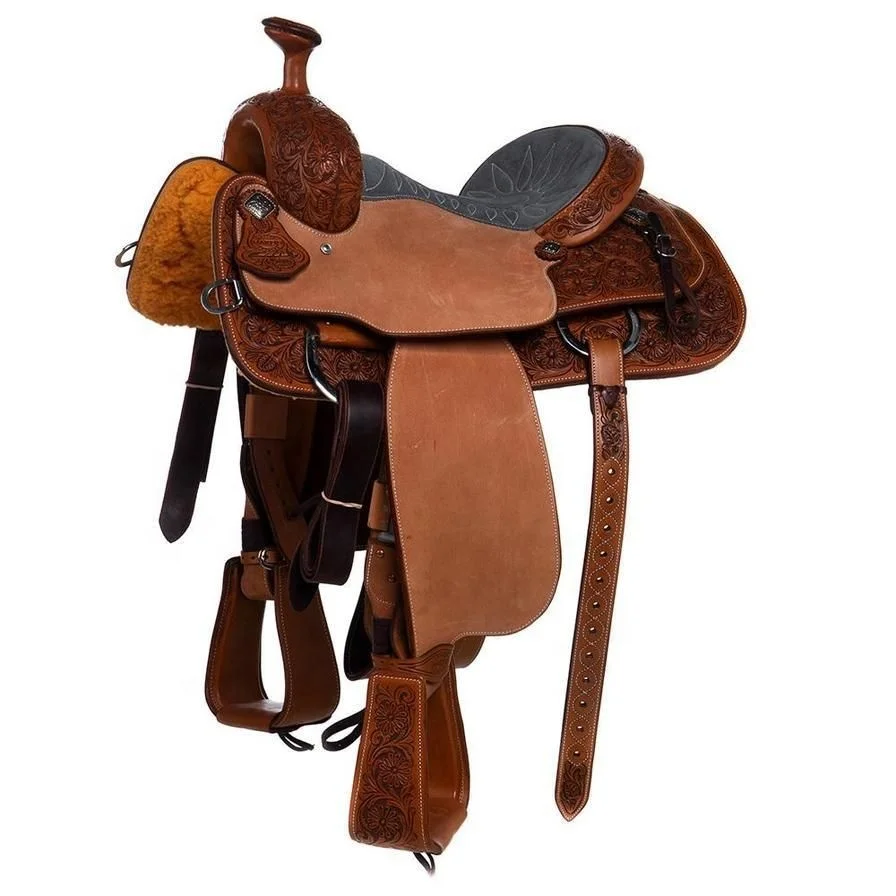 Western Barrel Ranch Roper Racing  leather horse saddle