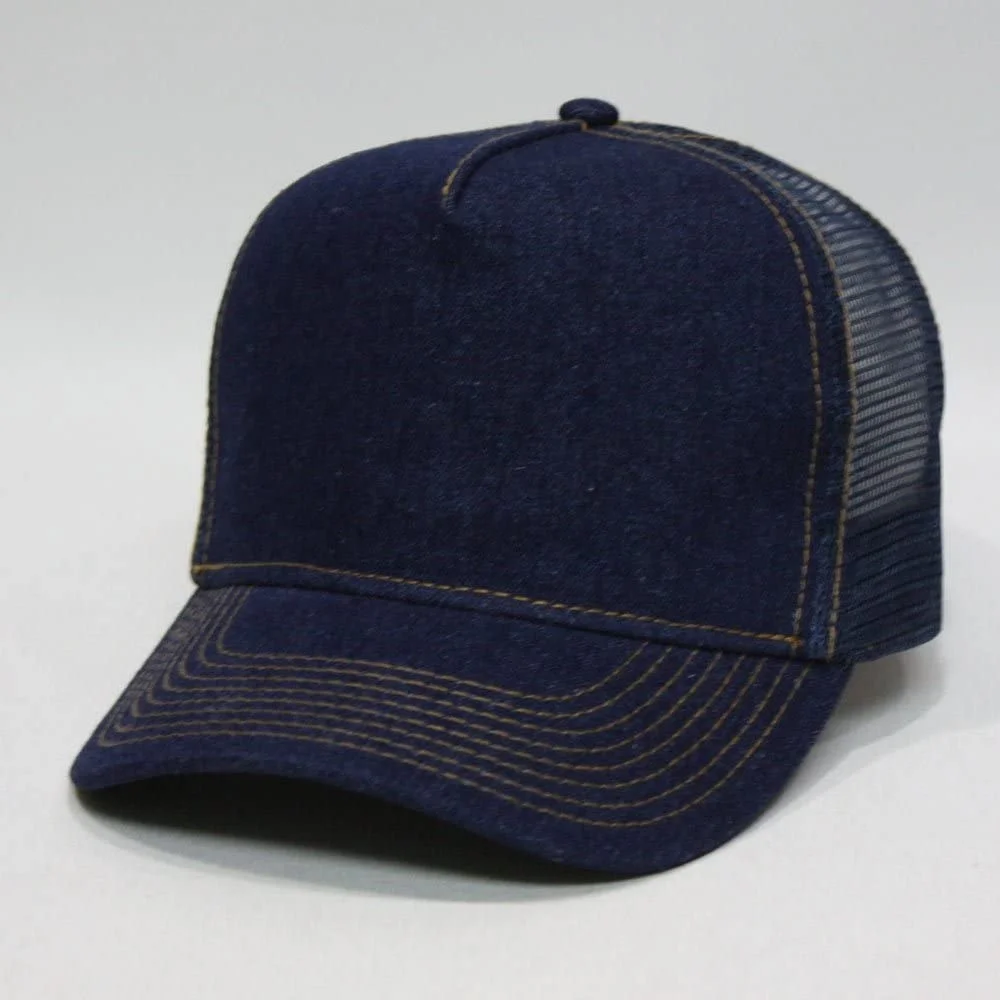 Hot Sale Denim Trucker Hats Summer Outerwear Mesh Adjustable Strapback Trucker Baseball Cap