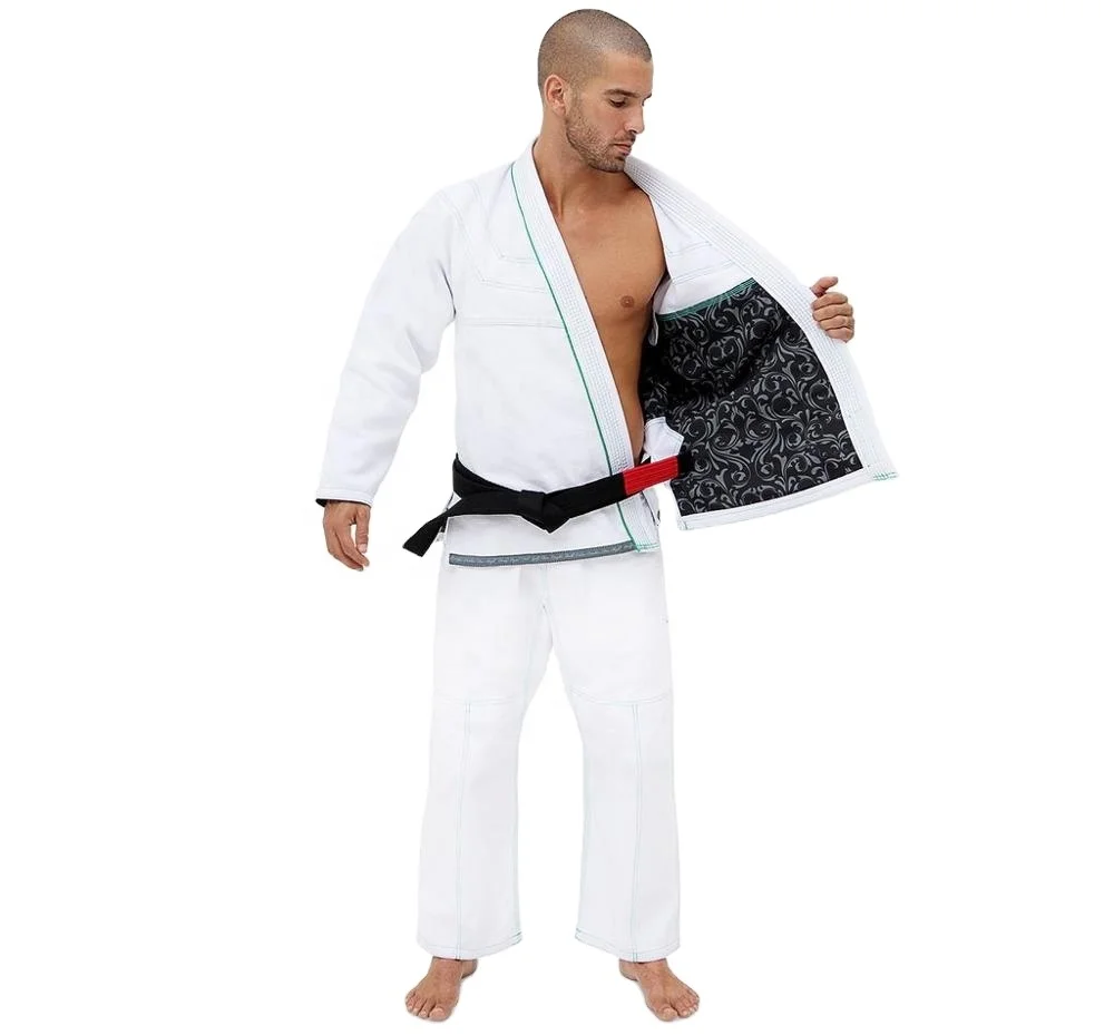 
OEM made wholesale jiu jitsu gi with inner sublimated linner bjj gi inner rash guard digital printed kimono print inside 