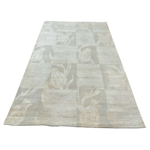 Office Floor Tibetan 14919 Wool And Viscose Rugs Living Room Bedroom Modern Embroidered Carpet Area Rug Design Home Decor