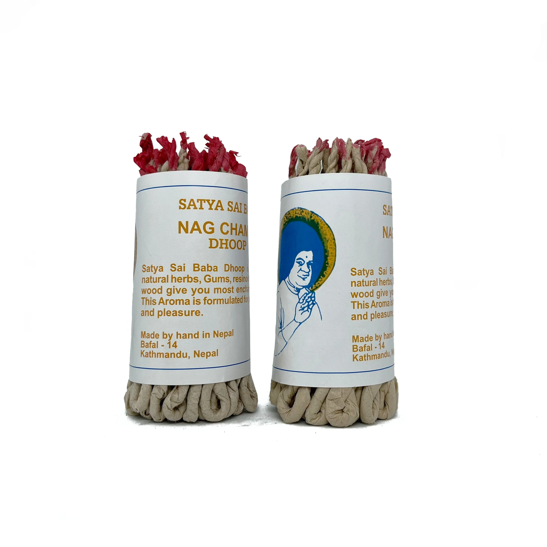Готовый к отправке набор из 2 Sai Baba Nag Champa веревка ладан ручной работы из непальского древесного материала для дома с хорошим запахом