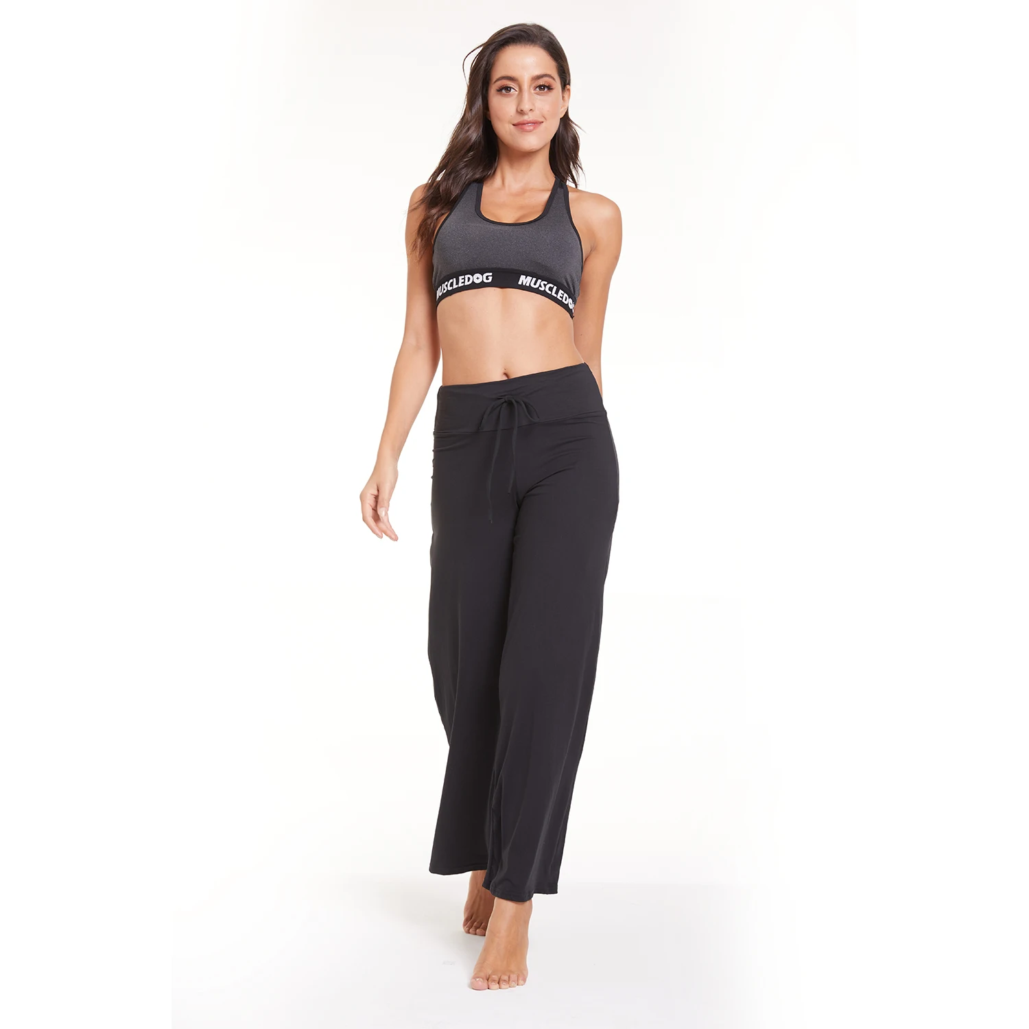 high performance High Waisted Wide Leg Pants Loose Solid Color Casual Spring Autumn Sweatpants Sport Yoga Pants For Women