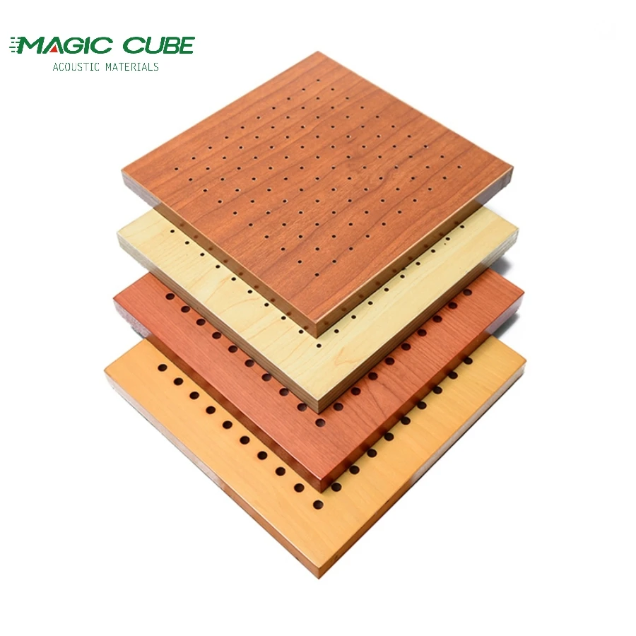 Noise Reduction MDF Board sound absorption wooden perforated board soundproof for wall and ceiling