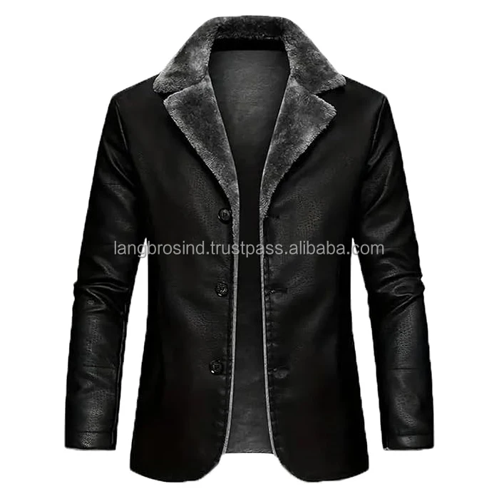 Мужское высококачественное зимнее пальто средней длины из натуральной овчины с подкладкой из искусственного меха Вышитое шерстяное длинное зимнее теплое пальто с отворотами