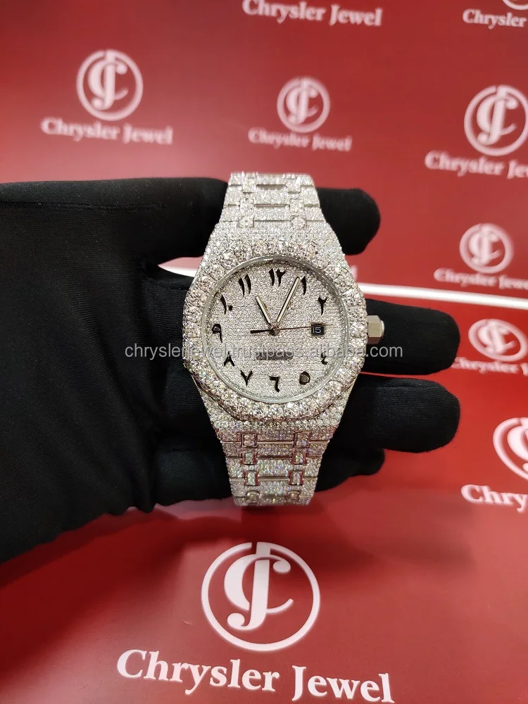 Luxury Alibaba 2024 Best Seller Supplier Manufacturer Wholesaler Exporter Good Price Moissanite Vvs Iced Out Watches In India