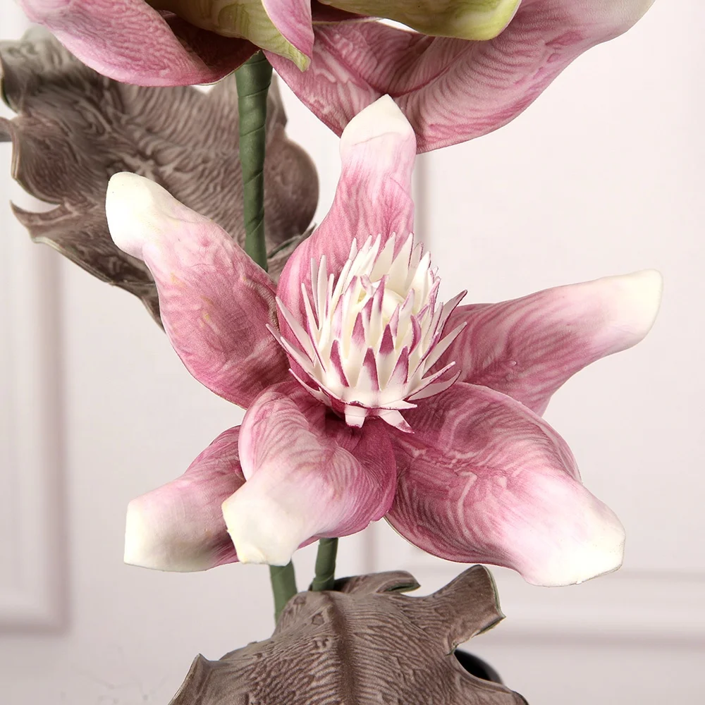 Утолщённой меховой опушкой белый цветок магнолии рождественские украшения для домашнего декора