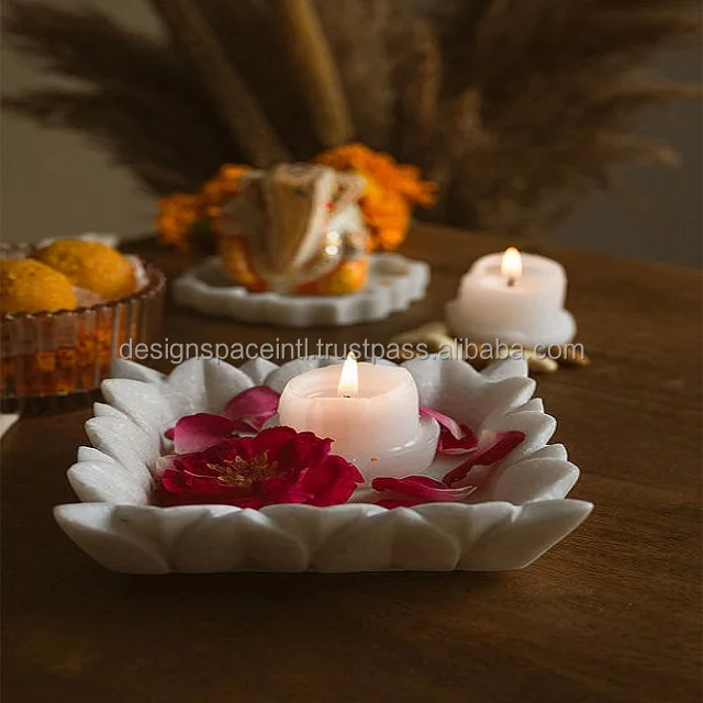 Designer White Marble Tray with affordable price