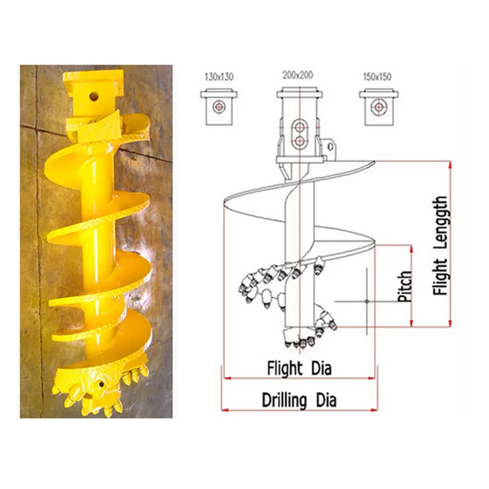 Bored Pile Drilling Auger OD500mm OD600mm OD800mm OD1000mm