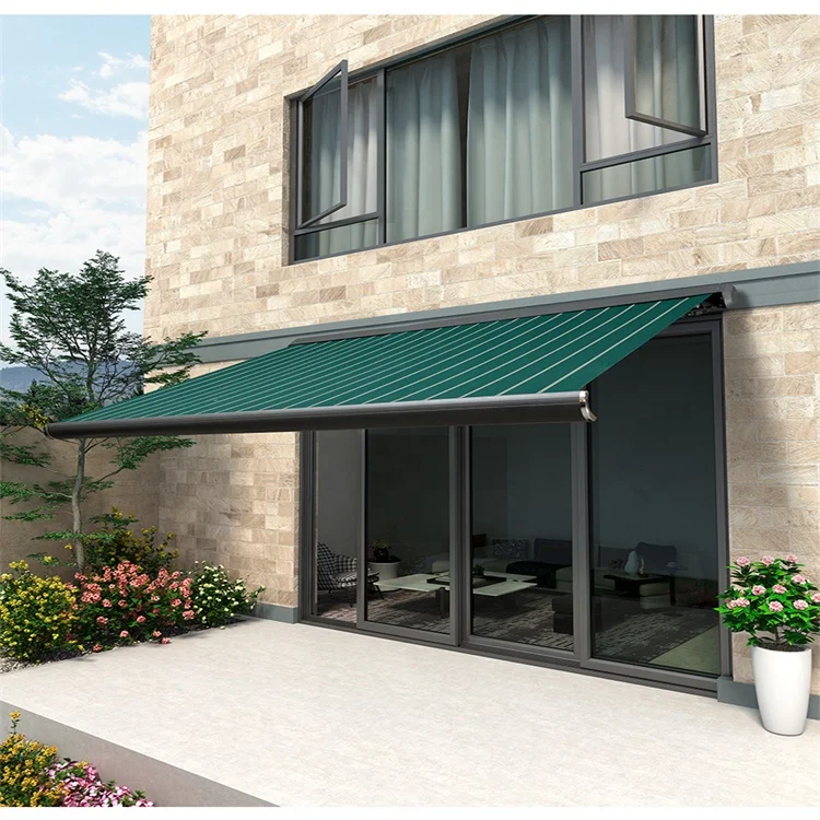 Fabric Awning Sun Protection Balcony Coffee Garage Awning Retractable Roof With Led Outdoor Motorized Roof Awning