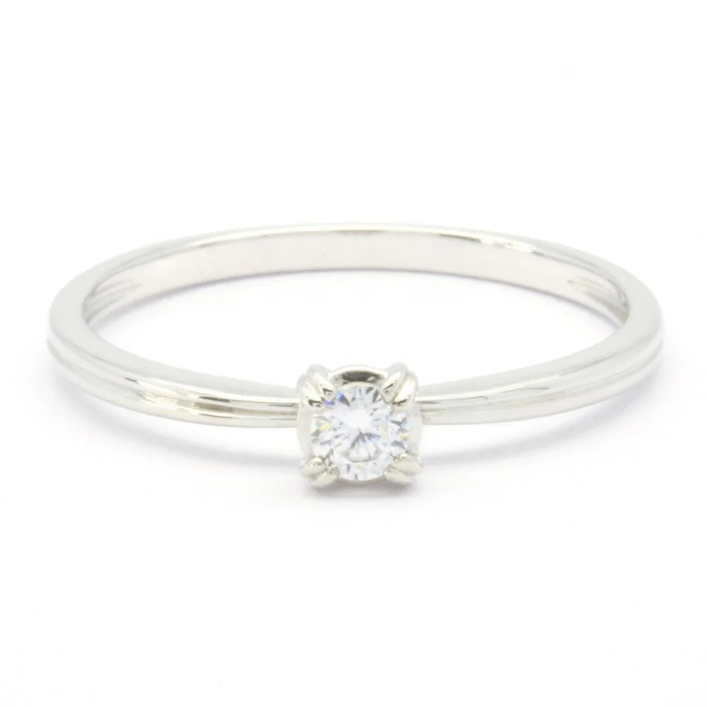 Luxury Classic Popular Design 18K 14K 9K White Gold High Quality Jewellery Round Engagement Ring Diamond