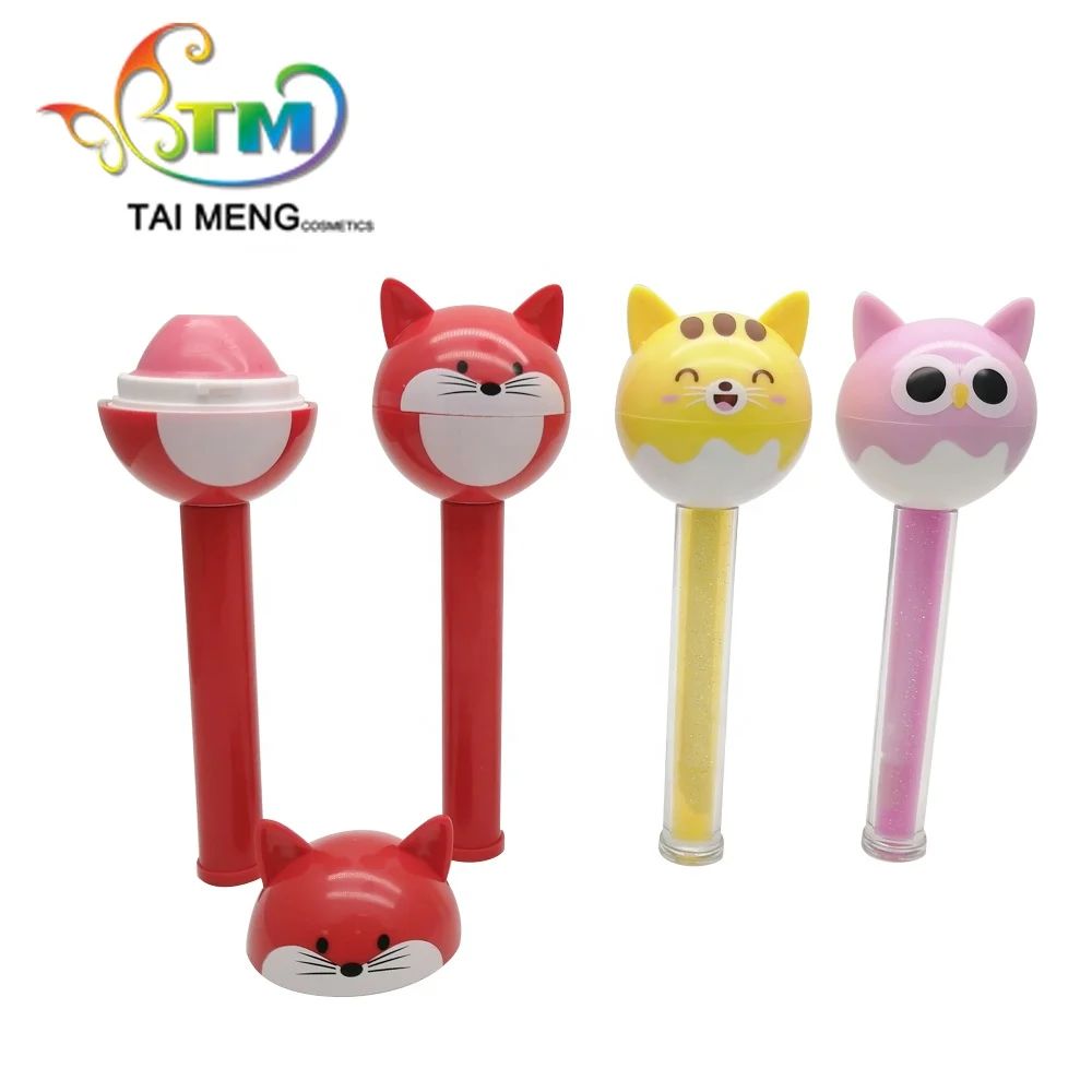 2021 novel pink panther cap lollipop Private label lip balm wholesale