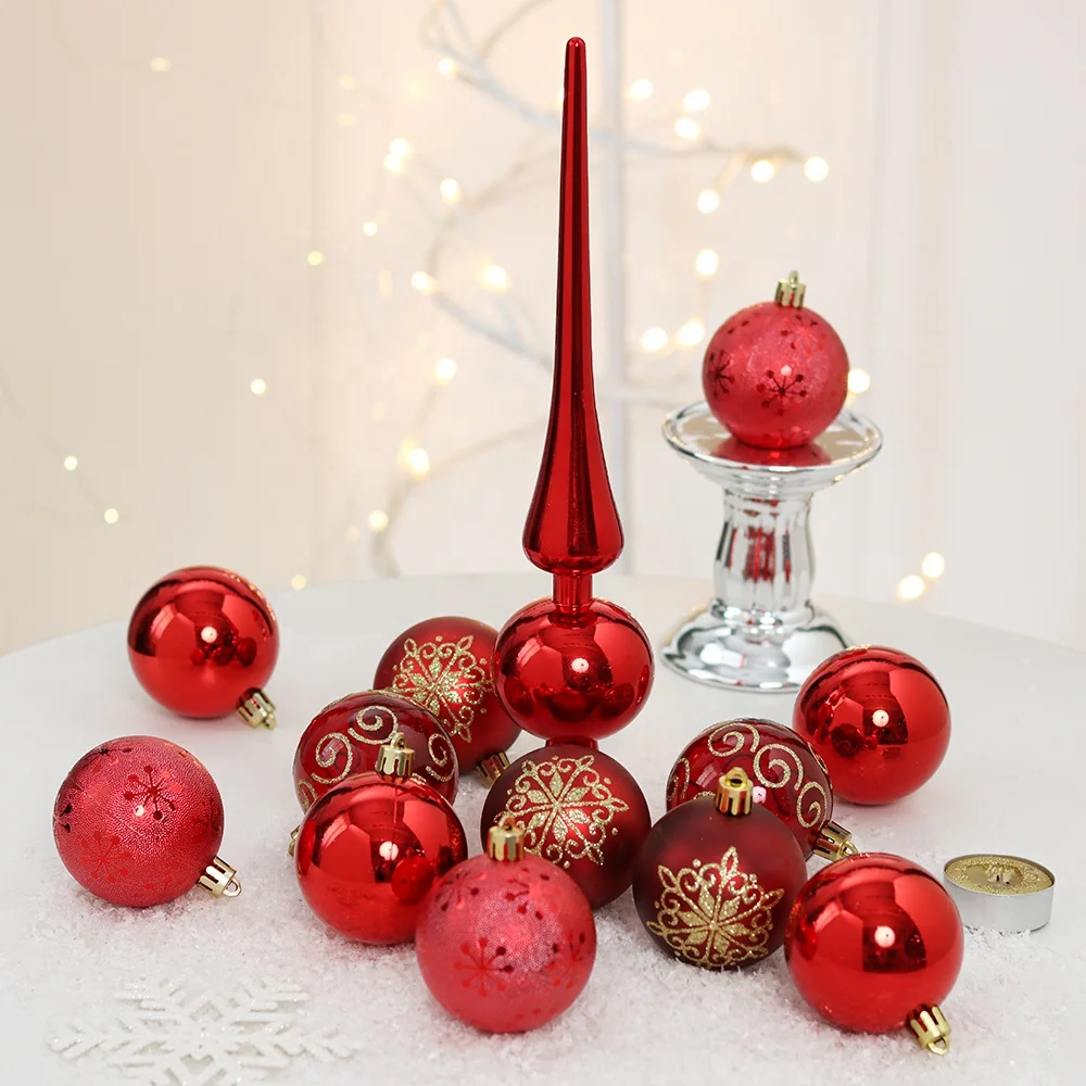 Hot sale 6cm Christmas ball set gold and red painted ball supplies for Christmas tree ornament Christmas decoration