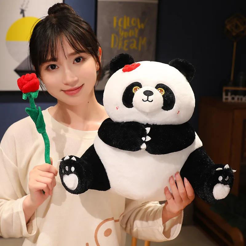Cute Cartoon Panda Kawaii Plushie Sleeping Pillow Bag Keychain Hanging Gift for Girls Stuffed Animal Toys