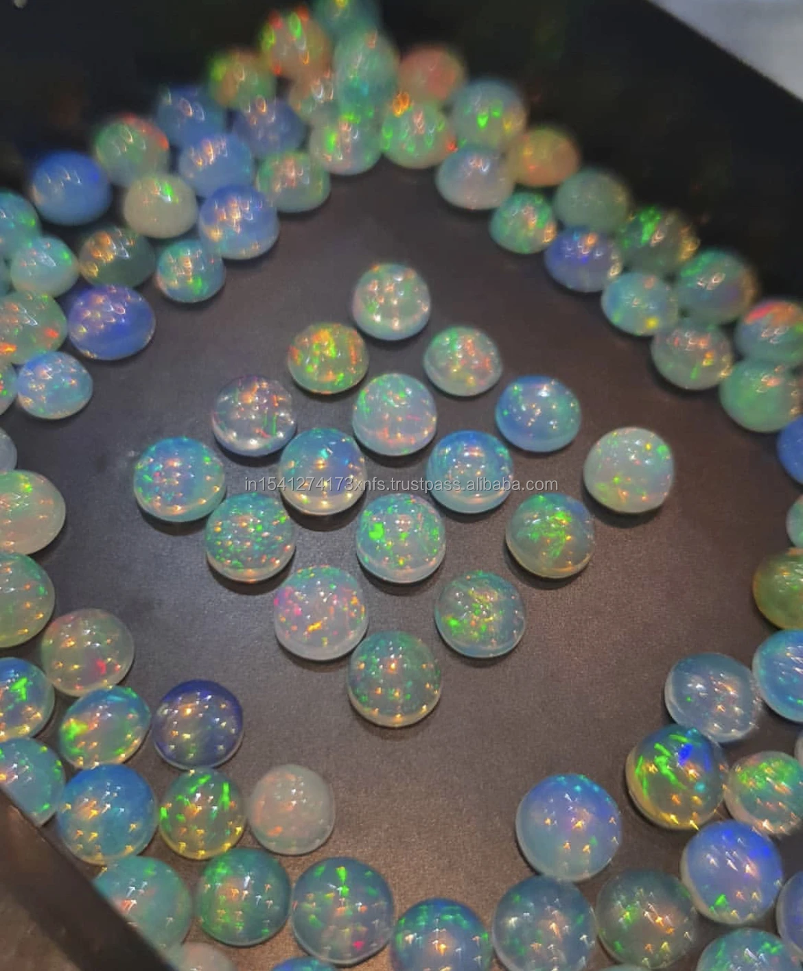 6mm Natural ETHIOPIAN OPAL Stone Cabochon Flat Back Loose Gemstone Natural Stone 6MM Round Shape Welo Fire Ethiopian Opal